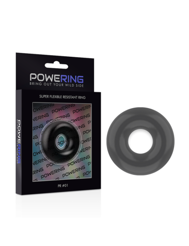 POWERING - SUPER FLEXIBLER UND WIDERSTANDSFÄHIGER PENISRING 3,5 CM SCHWARZ