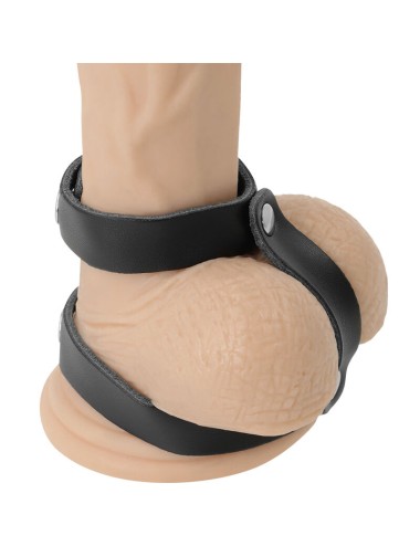 DARKNESS - VERSTELLBARER PENIS- UND HODENRING AUS LEDER