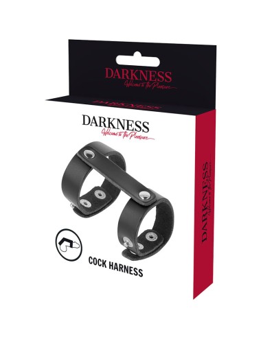 DARKNESS - VERSTELLBARER PENIS- UND HODENRING AUS LEDER