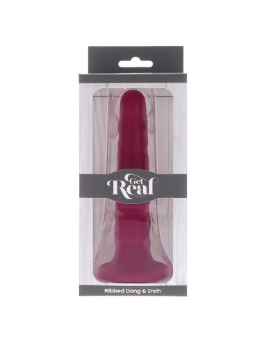 GET REAL - RIBBED DONG 12 CM ROT
