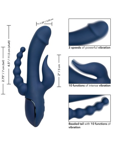 CALEXOTICS - VIBRATOR DREIFACH-ORGASMUS BLAU
