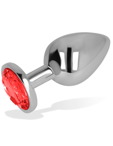 OHMAMA - ANALPLUG MIT ROTEM KRISTALL 8 CM