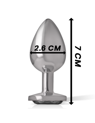 INTENSE - ANALPLUG AUS ALUMINIUMMETALL MIT SCHWARZEM KRISTALL, GRÖSSE S