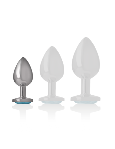 INTENSE - ALUMINIUM-METALL-ANAL-STECKER, BLAUES HERZ, GRÖSSE S