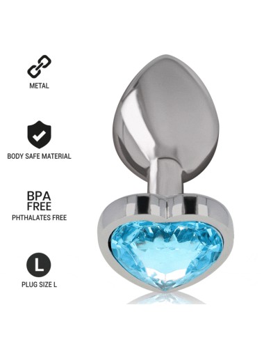 INTENSE - ALUMINIUM-METALL-ANAL-STECKER BLAUES HERZ, GRÖSSE L