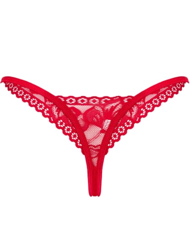 OBSESSIVE - LACELOVE THONG ROT XL/XXL
