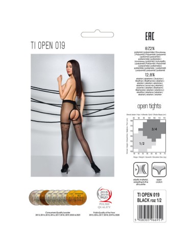 PASSION - TIOPEN 019 SCHWARZE STRUMPFHOSE 1/2 20 DEN