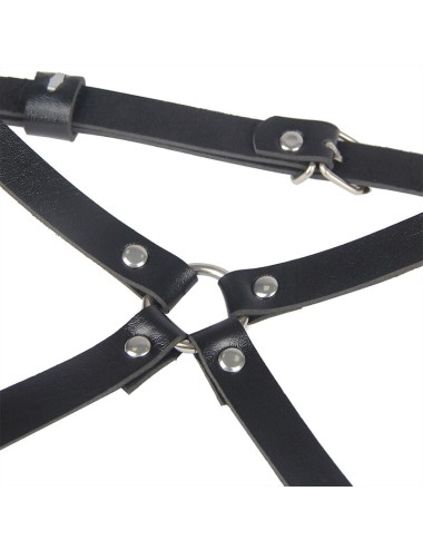 SUBBLIME - LEDER TAILLE UND BEIN HARNESS SCHWARZ EINE GRÖSSE