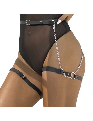 SUBBLIME - LEDERGÜRTEL HARNESS SCHWARZ EINE GRÖSSE