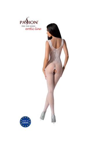 PASSION - BS098 WEISSER BODYSTOCKING, EINE GRÖSSE