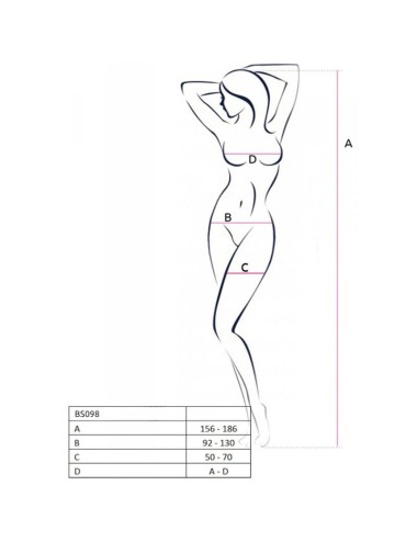 PASSION - BS098 WEISSER BODYSTOCKING, EINE GRÖSSE
