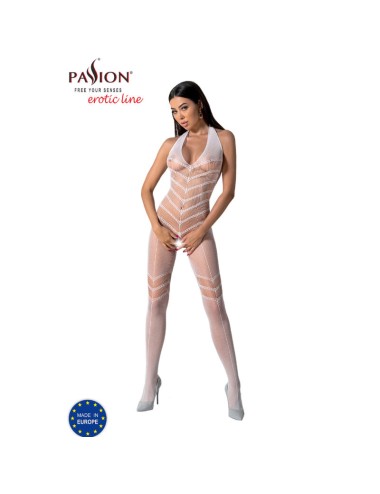PASSION - BS100 WEISSER BODYSTOCKING, EINE GRÖSSE