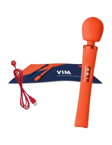 FUN FACTORY - VIM SILIKON WIEDERAUFLADBARER, VIBRIERENDER, GEWICHTETER RUMBLE WAND SUNRISE ORANGE