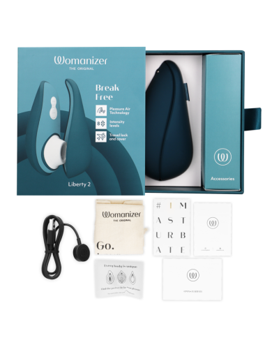WOMANIZER - LIBERTY 2 KLITORIS-STIMULATOR & SAUGER BLAU