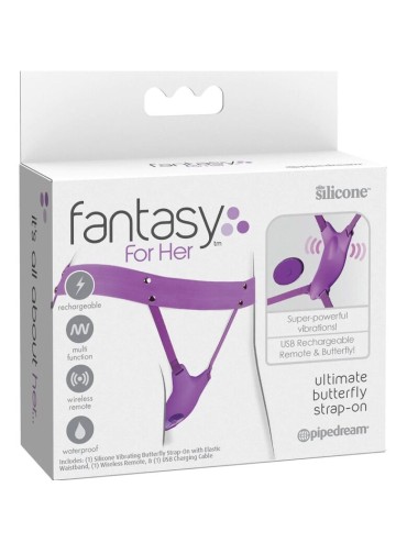 FANTASY FÜR SIE - VIBRIERENDES SCHMETTERLINGSGESCHIRR, WIEDERAUFLADBAR & VIOLETTE FERNBEDIENUNG
