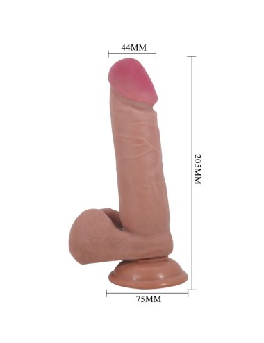 PRETTY LOVE - REALISTISCHER DILDO DER SLIDING SKIN-SERIE MIT SLIDING SKIN-SAUGNAPF BRAUN 20,5 CM