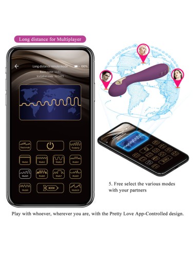 PRETTY LOVE - HECTOR ELECTROSHOCK VIBRATOR PER APP-STEUERUNG LILA