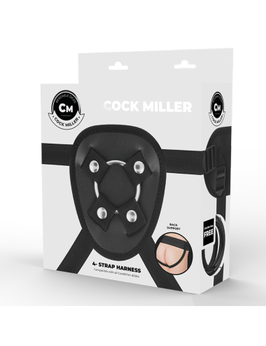 COCK MILLER - HARNESS + SILIKON DICHTE ARTIKULIERBARES COCKSIL SCHWARZ 18 CM
