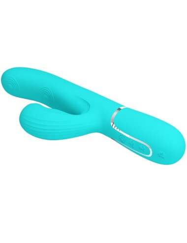 PRETTY LOVE - PERLITA MULTIFUNKTIONS-3-IN-1-G-PUNKT-VIBRATOR AQUA GRÜN