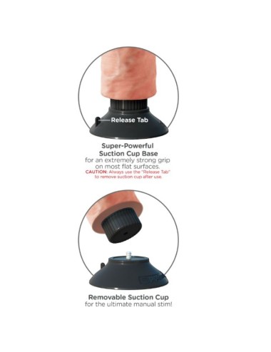 KING COCK - VIBRATORDILDO 17.78 CM NATÜRLICH