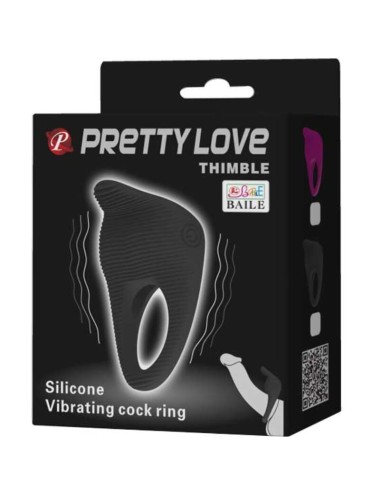 PRETTY LOVE - THIMBLE VIBRATORRING SCHWARZ