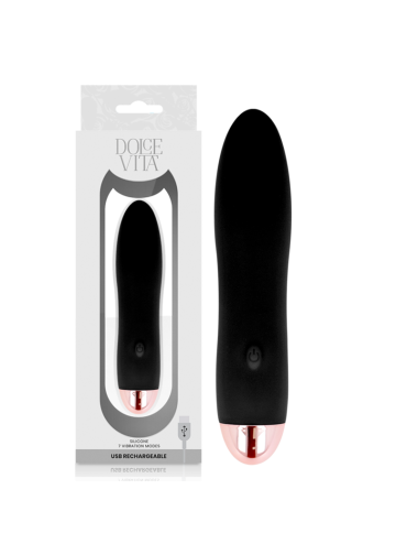 DOLCE VITA - AUFLADBARER VIBRATOR VIER SCHWARZ 7 GESCHWINDIGKEITEN