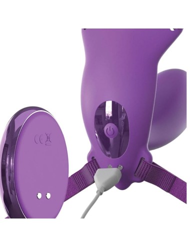 FANTASY FOR HER - G-SPOT-SCHMETTERLINGSGESCHIRR MIT VIBRATOR, WIEDERAUFLADBAR UND VIOLETTER FERNBEDIENUNG