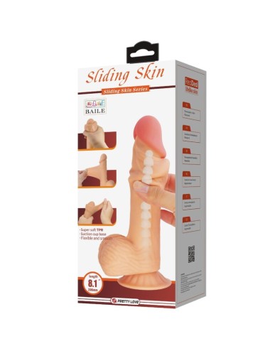 PRETTY LOVE - SLIDING SKIN SERIES REALISTISCHER DILDO MIT GLEITENDEM HAUT-SAUGNAP 20,6 CM