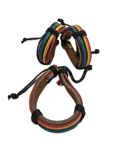 PRIDE - LGBT-FLAGGE BRAUNES LEDERARMBAND