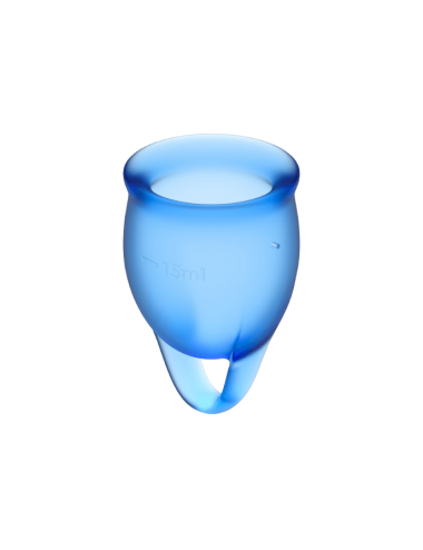 SATISFYER - FEEL CONFIDENT MENSTRUAL CUP DUNKELBLAU 15 + 20 ML