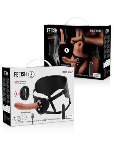 FETISH SUBMISSIVE CYBER STRAP - HARNESS MIT DILDO- UND BULLET-FERNBEDIENUNGS-WATCHME-L-TECHNOLOGIE