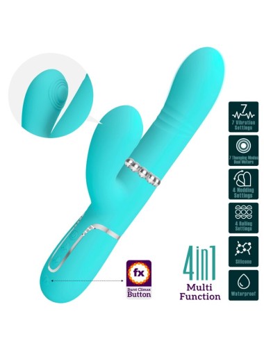 PRETTY LOVE - MULTIFUNKTIONS-G-SPOT-VIBRATOR AQUA GRÜN