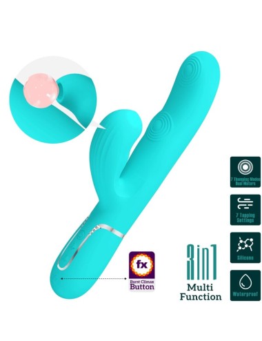 PRETTY LOVE - PERLITA MULTIFUNKTIONS-3-IN-1-G-PUNKT-VIBRATOR AQUA GRÜN
