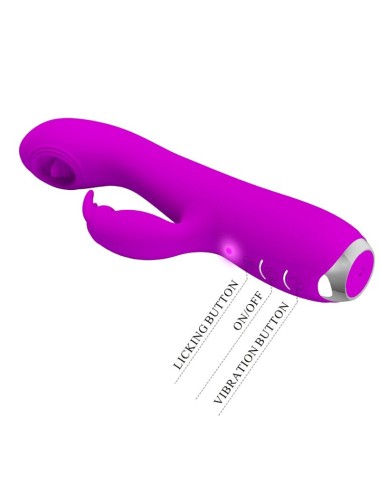 PRETTY LOVE - RACHEL WIEDERAUFLADBARER VIBRATOR MIT LILA SAUGER
