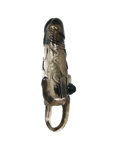 BAILE - BRAVE MAN PENISHÜLLE MIT KLITORIS UND ANALSTIMULATION DOPPELTE KUGEL SCHWARZ 16.5 CM