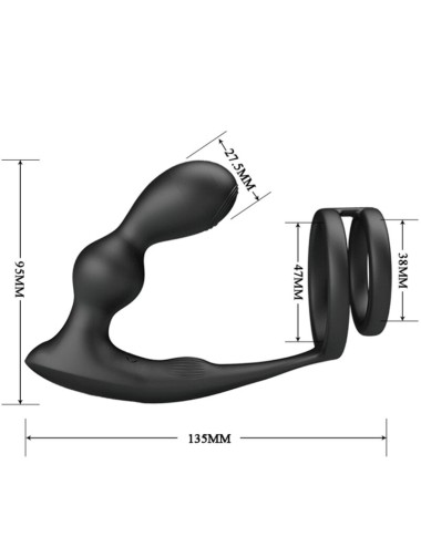 PRETTY LOVE - MARSHALL PENISRING MIT VIBRATORISCHEM ANALPLUG MIT FERNBEDIENUNG