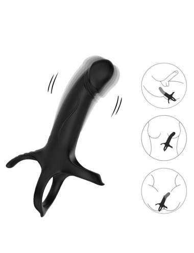 ARMONY - DILDO MIT RING & VIBRATOR FERNBEDIENUNG SCHWARZ