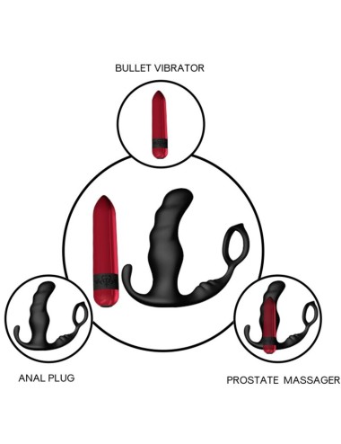 ARMONY - KNIGHT VIBRATOR ANAL PROSTATA & RING FERNBEDIENUNG SCHWARZ