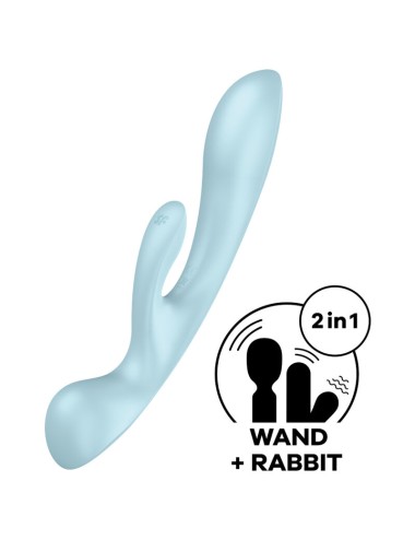 SATISFYER - TRIPLE OH HYBRID VIBRATION BLAU