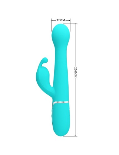 PRETTY LOVE - DEJON RABBIT VIBRATOR 3 IN 1 MULTIFUNKTIONS-AQUAGRÜN