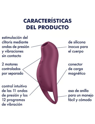SATISFYER - POCKET PRO 1 KLITORIS-STIMULATOR GRANAT