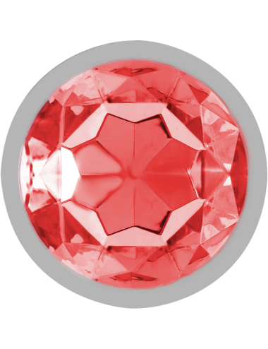 INTENSE - METALL-ANALSTECKER MIT ROTEN KRISTALL GRÖSSE M