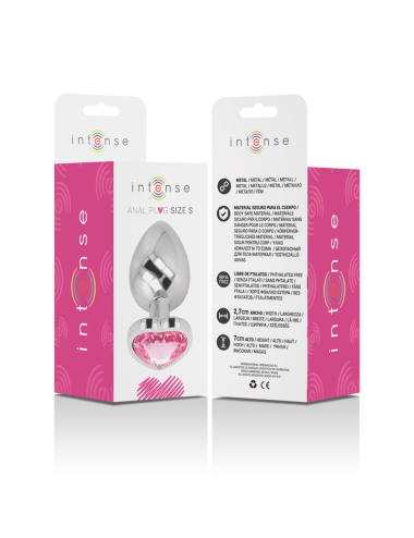 INTENSE - ALUMINIUM-METALL-ANAL-STECKER ROSA HERZ GRÖSSE S