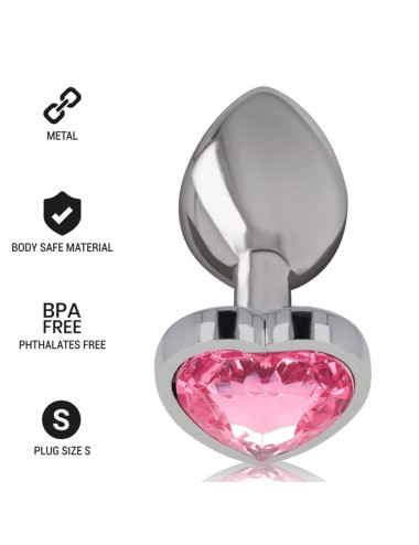 INTENSE - ALUMINIUM-METALL-ANAL-STECKER ROSA HERZ GRÖSSE S