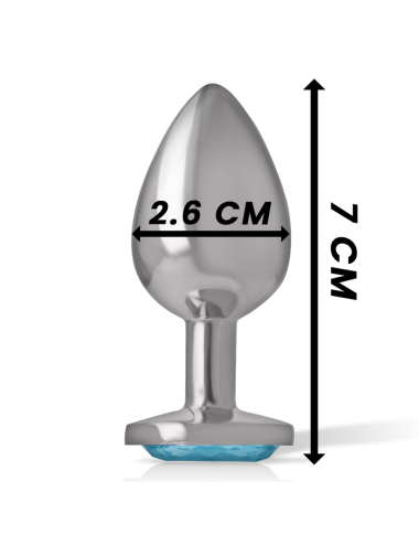 INTENSE - ALUMINIUM-METALL-ANAL-STECKER, BLAUES HERZ, GRÖSSE S