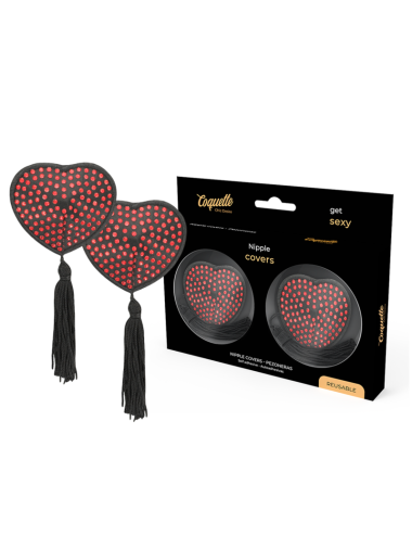 COQUETTE CHIC DESIRE - ROT/SCHWARZE NIPPELABDECKUNGEN