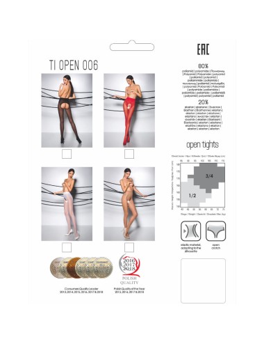 PASSION - TIOPEN 006 ROTE STRUMPFHOSE 1/2 30 DEN