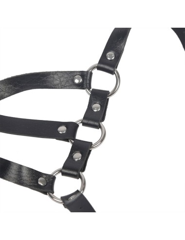 SUBBLIME - KÖRPERHARNESS VERSTELLBARE RIEMEN LEDER SCHWARZ EINE GRÖSSE
