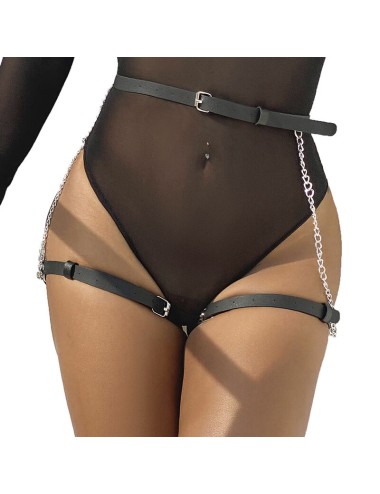 SUBBLIME - LEDERGÜRTEL HARNESS SCHWARZ EINE GRÖSSE