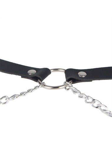 SUBBLIME - LEDERGÜRTEL HARNESS SCHWARZ EINE GRÖSSE